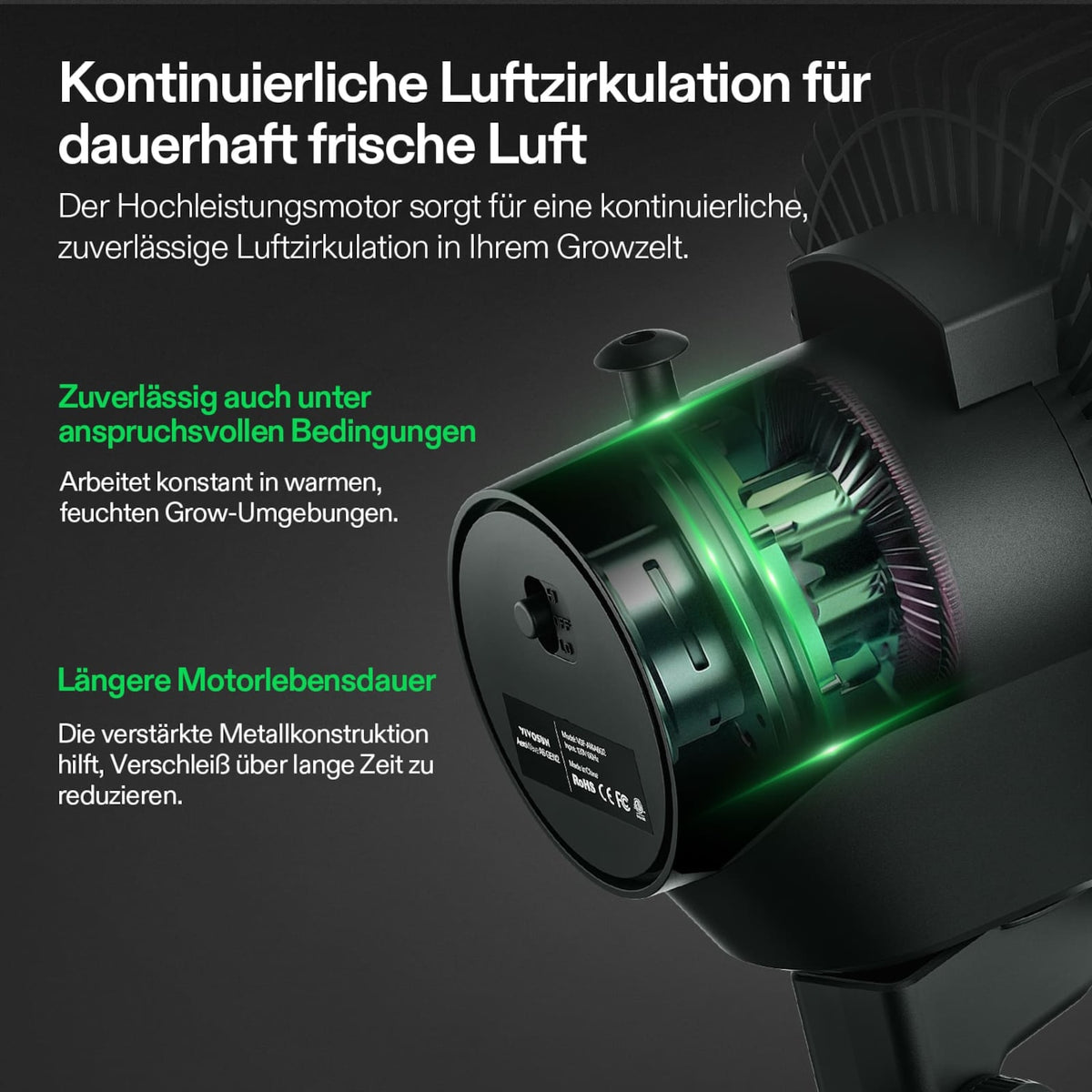 VIVOSUN AeroWave A6 Gen2 Clipventilatoren 150 mm (2er-Pack) – Galerie 5