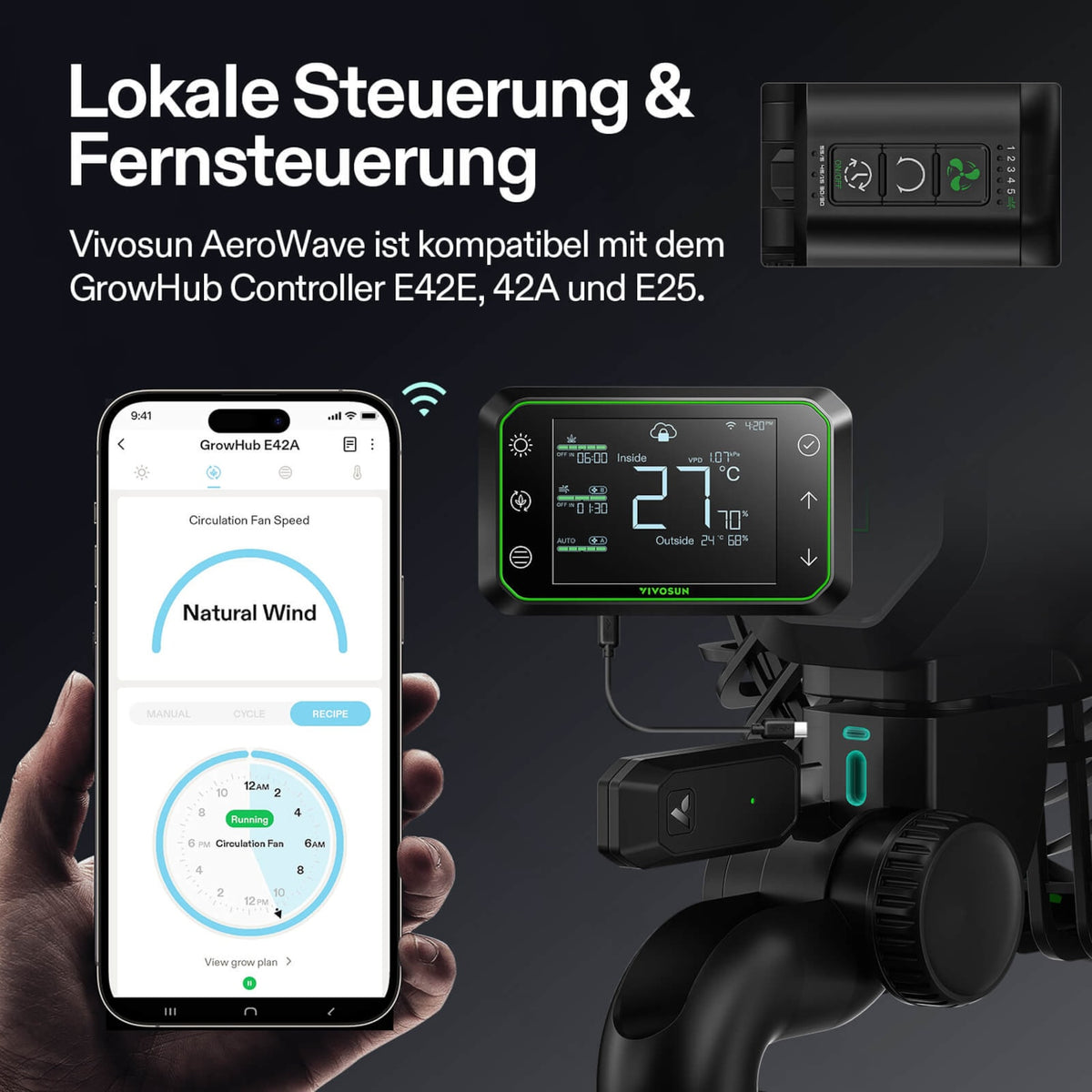 VIVOSUN AeroWave E6 Gen2 smarte Clipventilatoren 150 mm (2er-Pack) – Galerie 5
