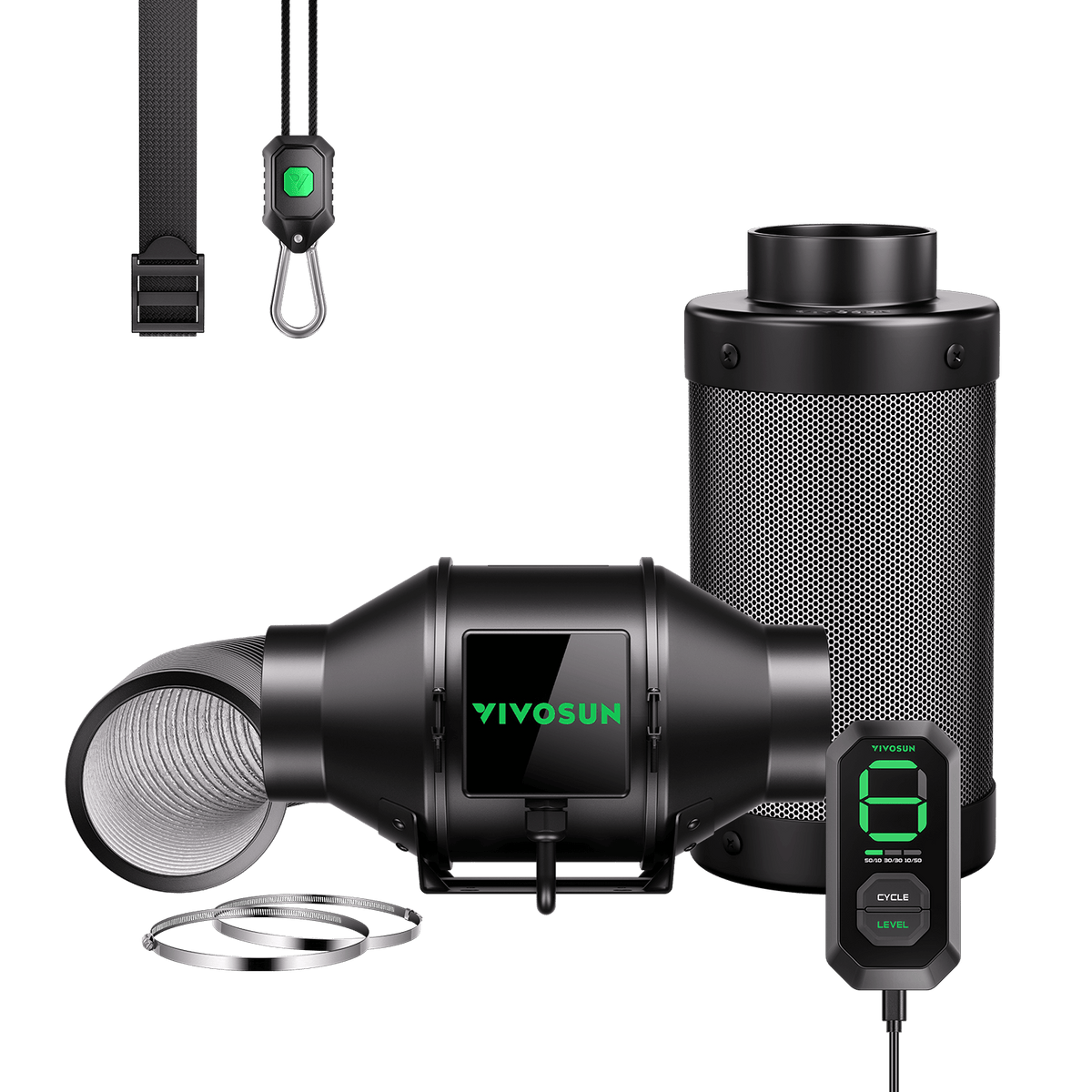 VIVOSUN AeroZesh G4 Abluftset 10 cm mit E12 – Galerie 1
