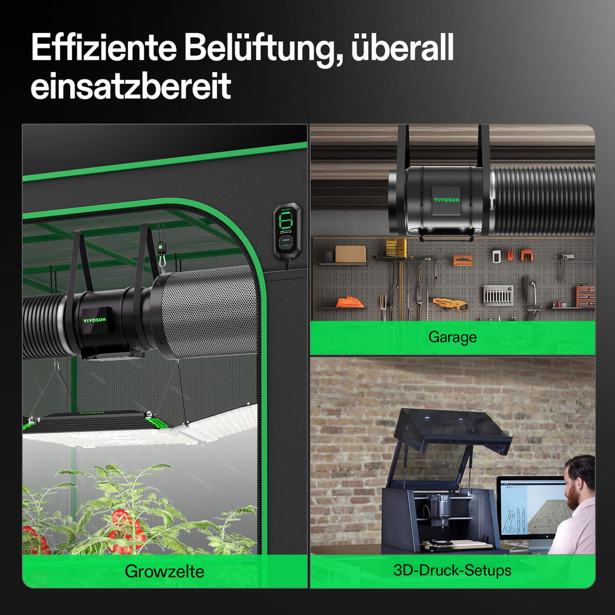 VIVOSUN AeroZesh G8 Abluftset 20 cm mit E12 – Galerie 2