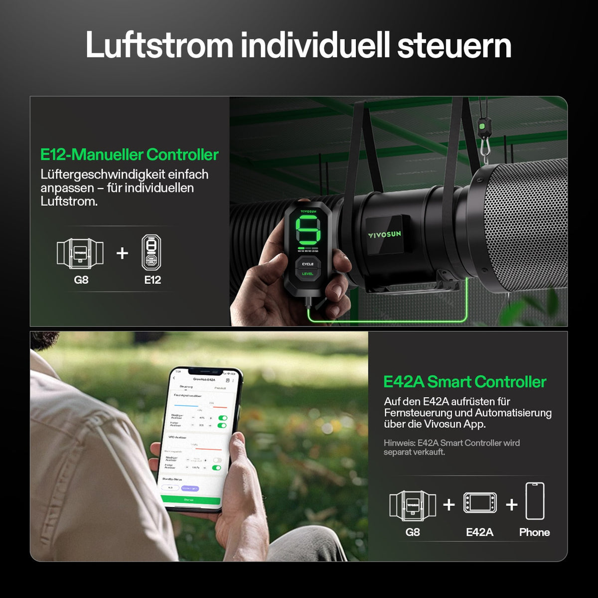 VIVOSUN AeroZesh G8 Rohrventilator 20 cm mit E12 – Galerie 7