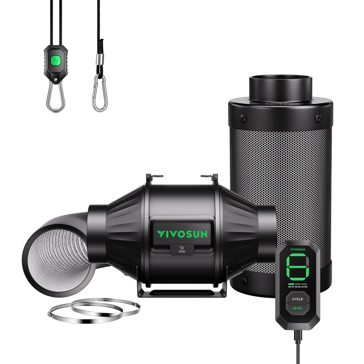 VIVOSUN AeroZesh T4 Abluftset 10 cm mit E12 – Galerie 1