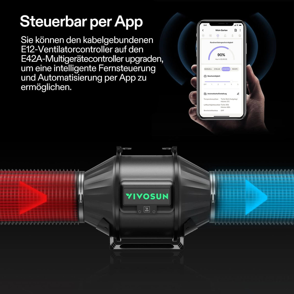 VIVOSUN AeroZesh T4 Abluftset 10 cm mit E12 – Galerie 3