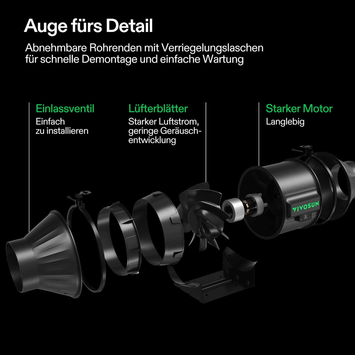 VIVOSUN AeroZesh T4 Rohrventilator 10 cm mit E12 – Galerie 4