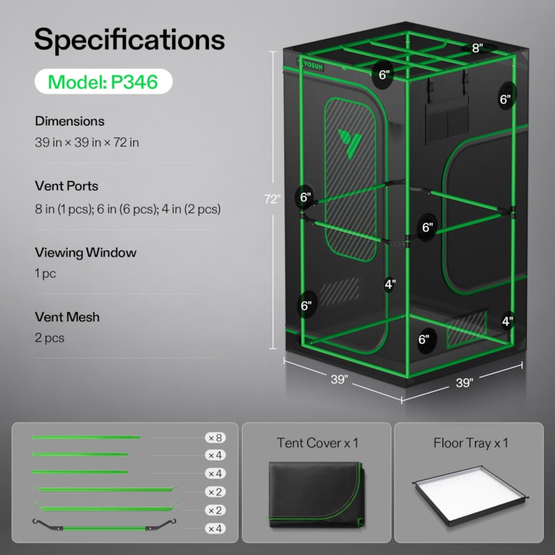 VIVOSUN P346 Growbox 100×100×180 cm – Galerie 8